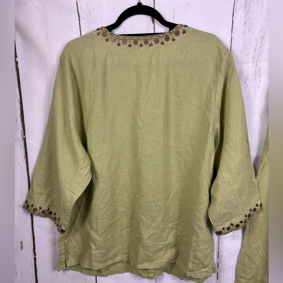 JM Collection Olive Embellished Blouse - Picture 7 of 12